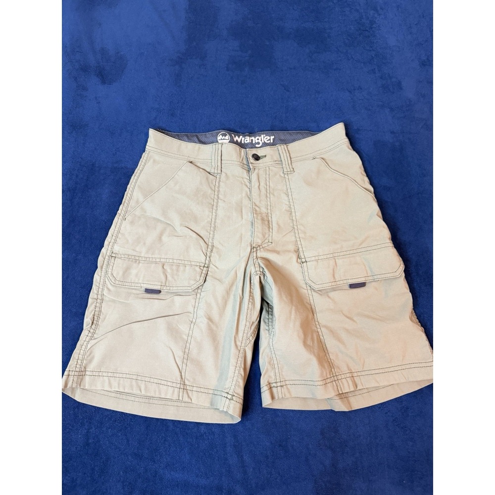 Wrangler Men All Terrain Gear ATG Canvas Utility Cargo Shorts Beige Size 32